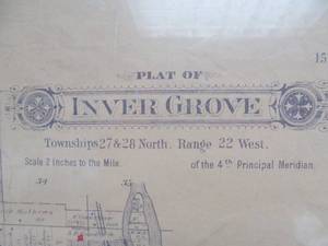 Orig Antique 1890s Map of Inver Grove Heights
