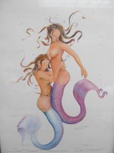 Framed Signed Numbered Robert Kline Mermaid Print