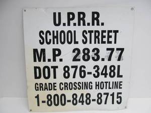 Union Pacific Metal Railroad Sign