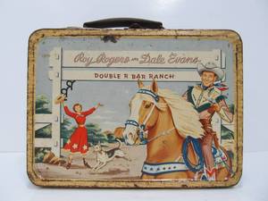 Vintage ROY ROGERS &amp DALE EVANS Double R Bar Ranch Metal Lunch Box