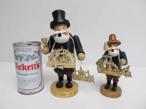 Pair of Handmade German Wood Smoker Dolls