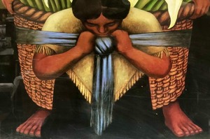 Large DIEGO RIVERA Framed Print - El Vendedor de Alcatraces
