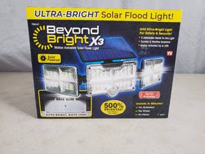 lot 6 image: New Beyond Bright x3 Motion Activated Solar Flood Light