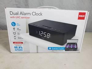 lot 67 image: New RCA Dual Alarm Clock with UVC Sanitizer