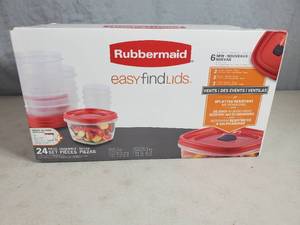 lot 112 image: New Rubbermaid Easy Find Lids 24 Piece Set