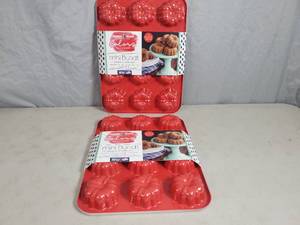 lot 141 image: 2 New Nordic Ware Mini Bundt, Muffin, and Brownie Pans