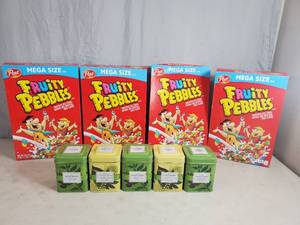 lot 158 image: New Fruity Pebbles and New Tea in Tins