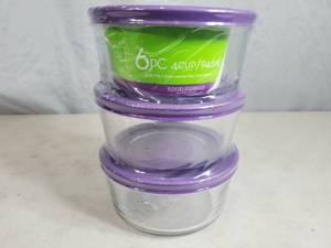 lot 225 image: New Kitchen Classics 6 Piece Glass Food Storage Set