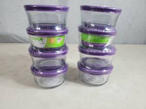 lot 227 image: 2 New 8 Piece Kitchen Classics Glass Food Storage Sets