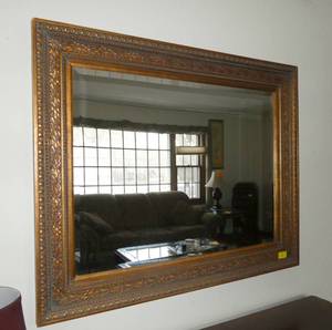 lot 2 image: Large mirror measures 40x50