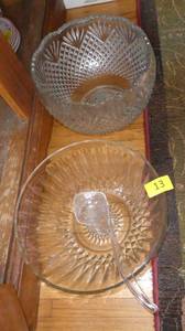 lot 13 image: 2 Large punch bowls and sets of glasses