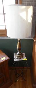 lot 18 image: Rod Iron plant stand and full size lamp