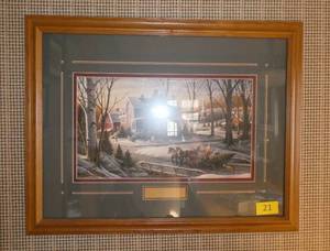 lot 21 image: Terry Redlin Homeward Bound print measures 27x21