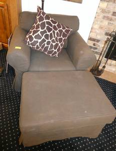 lot 74 image: Chair and Ottoman  (matches chair in #57)