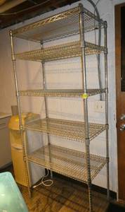 lot 76 image: wire shelving unit with 5 shelves