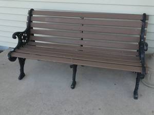 lot 101 image: Wood and Iron bench