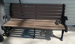 lot 103 image: Wood and Iron bench