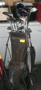 lot 150 image: Mixture of Golf clubs with bag