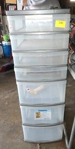 lot 180 image: tall 7 drawer storage unit