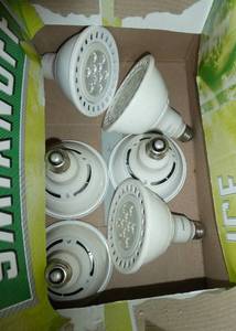 lot 194 image: Six LED lights - just screw into your regular bulb socket