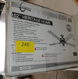 lot 240 image: New in box 52 ceiling fan