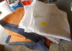 lot 241 image: Moving blanket and 2 painters drop cloths