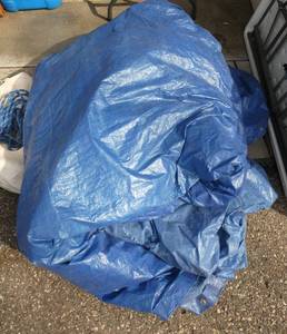lot 266 image: Large poly tarp and canvas tarp