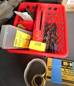 lot 338 image: lot of drills and taps, hole saw