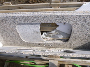 2 Pieces of Granite Countertop with Cutout for Sink