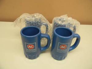 4 NEW OLD STOCK - Vintage AC Filtration Products Promotional Advertising Ceramic Coffee Mugs 5 Tall - GREAT SET - SEE PICTURES