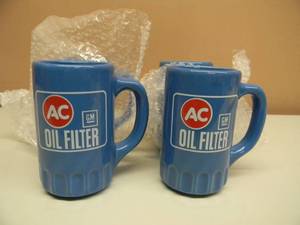 4 NEW OLD STOCK - Vintage AC DELCO GM Promotional Advertising Ceramic Coffee Mugs 5 Tall - GREAT SET - SEE PICTURES