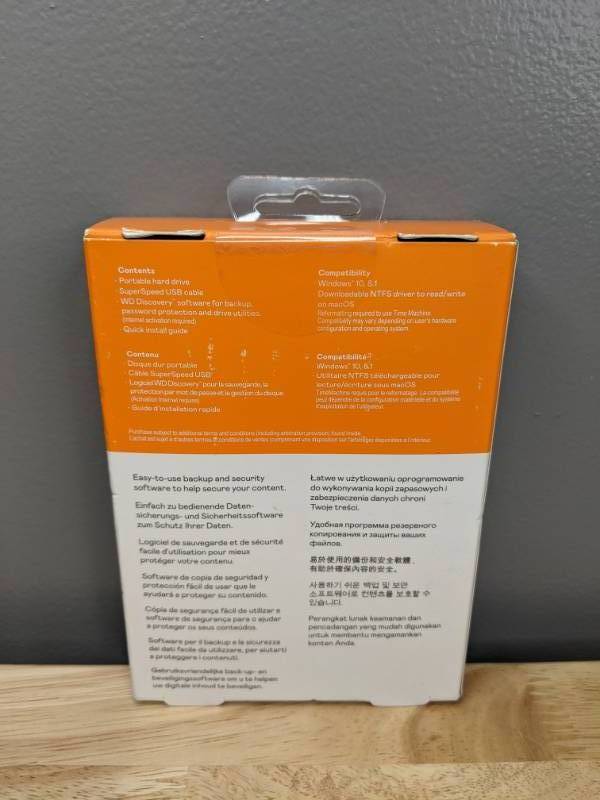 lot 24A image: Brand New WD 4TB My Passport Portable External Hard Drive - T