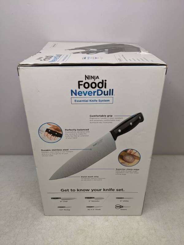 lot 24 image: Brand New Ninja Foodi NeverDull Essential 12pc Knife System with Built in Sharpener - T