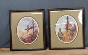 lot 103 image: Pair of Framed Pheasant Paintings - B