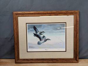 lot 104 image: Framed Art Widgeons By Les C Kouba, Numbered and Signed - B
