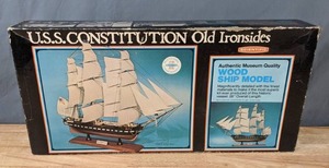 lot 75 image: Scientific U.S.S. Constitution Old Ironsides Wood Ship Model Kit - B