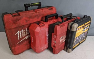 lot 154 image: Lot of 3 Empty Milwaukee Tool Cases and 1 Durabuilt Tool Case with a Few Tools - N
