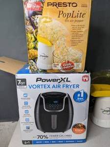 lot 175 image: Presto Pop Lite Popcorn Popper and Power XL 7-Qt Vortex Air Fryer - N