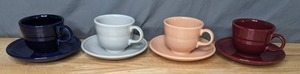 lot 200 image: Fiesta Homer Laughlin China Co. Set of 4 Cups & Saucers  - B
