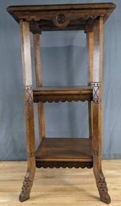 lot 135 image: Beautifully Carved Wooden End Table - B