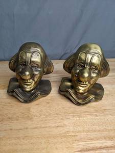 lot 179 image: Pair of Vintage Bozo the Clown Metal Bookends - B