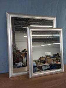 lot 226 image: Charming Pair of Silver Framed Mirrors - N
