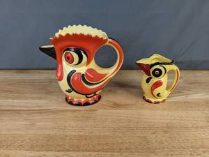 lot 219 image: Adorable Rooster and Toucan Pair of Pitchers  - B