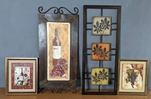 lot 271 image: Lot of 4 Wonderful Wine Themed Wall Decor - Q
