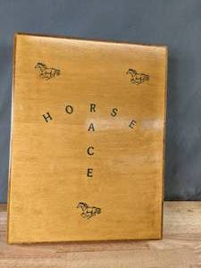 lot 298 image: Handcrafted Wooden Horse Race Game - B