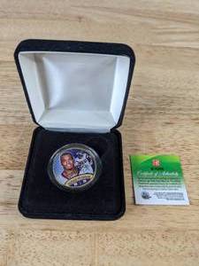 lot 302 image: NFL Colorized Half Dollar Coin Adrian Peterson Minnesota Vikings - B