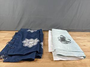 lot 372 image: Better Homes & Gardens Showier Curtains in Blue and Aquifer - Q