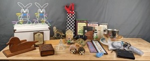 lot 361 image: Mixed Lot Easter Bunnies, Duck, Wolf, Playing Cards, ASUS Portable DVD Player and More  - Q
