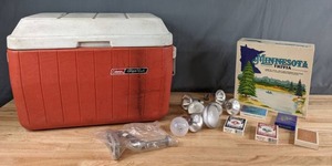 lot 419 image: Coleman Polylite Cooler, Playing Cards, Minnesota Trivia Game, & More - V