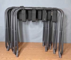 lot 424 image: Set of (6) Black Folding Luggage Racks - N